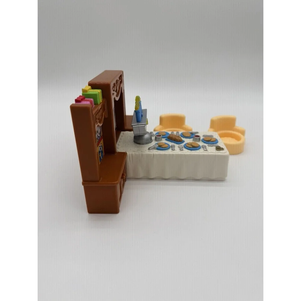 Fisher Price Little People Hanukkah Table Menorah Lights Up Two Chairs Included